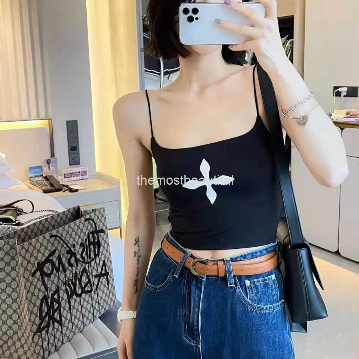 Women's Tanks & Camis spring spice girl cross printed suspender with bra and vest inside, slim thin women's chest Wrap Top, White
Women's Tanks & Camis spring spice girl cross printed suspender with bra and vest inside, slim thin women's chest Wrap Top, White