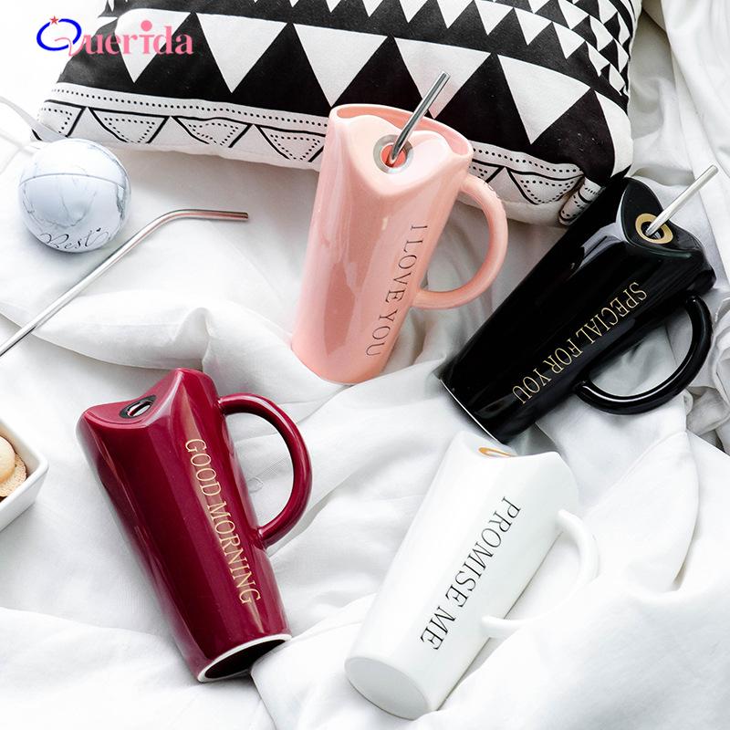 Novelty 480ml Ceramics Coffee Mug With Straw Heart-Shaped Mug Simple Couple Milk Breakfast Cups Creative Gifts Water Cup, Black
Novelty 480ml Ceramics Coffee Mug With Straw Heart-Shaped Mug Simple Couple Milk Breakfast Cups Creative Gifts Water Cup, Black