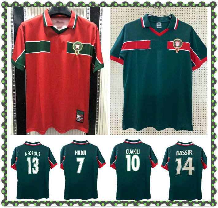 1998 Morocco retro soccer jersey 98 99 Maroc Hadji BASSIR OUAKILI NEQROUZ ABRAMI vintage classic old football shirt, Black
1998 Morocco retro soccer jersey 98 99 Maroc Hadji BASSIR OUAKILI NEQROUZ ABRAMI vintage classic old football shirt, Black