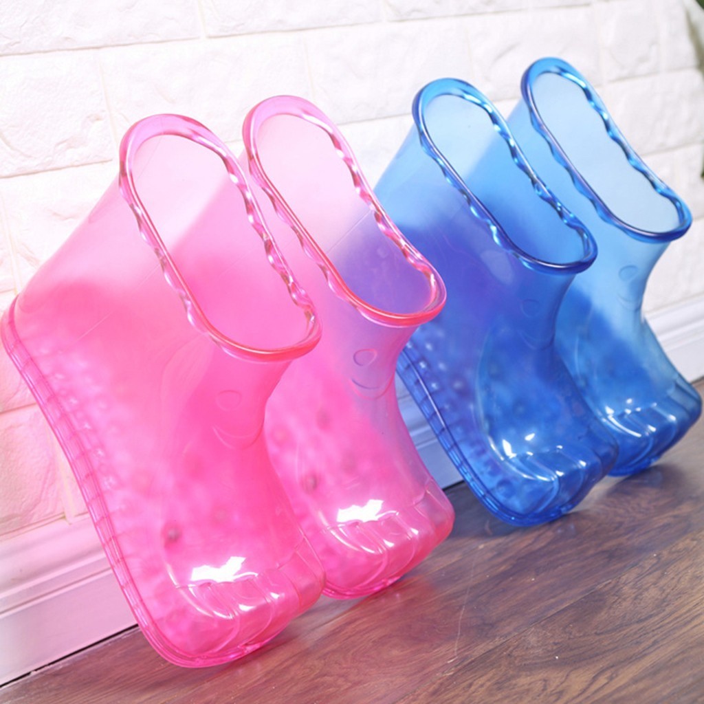 Women Foot Soak Bath Therapy Massage Shoes Relaxation Ankle Boots Acupoint Sole Portable Home Feet Care Hot water Zapatos Mujer Y200114