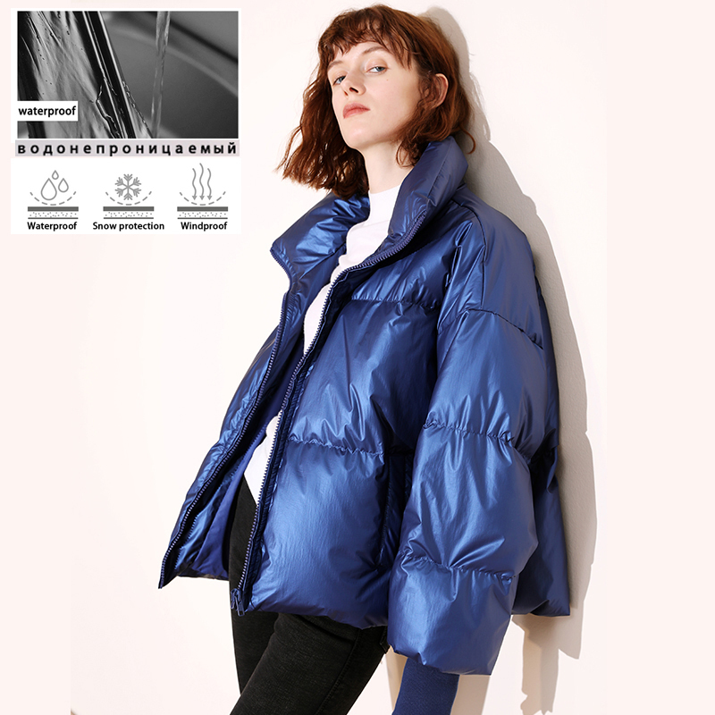 New Glossy Waterproof Female Jacket Parka Winter Jacket Women Fashion Windproof Warm Padded Down Parkas Female Coat Women 201019