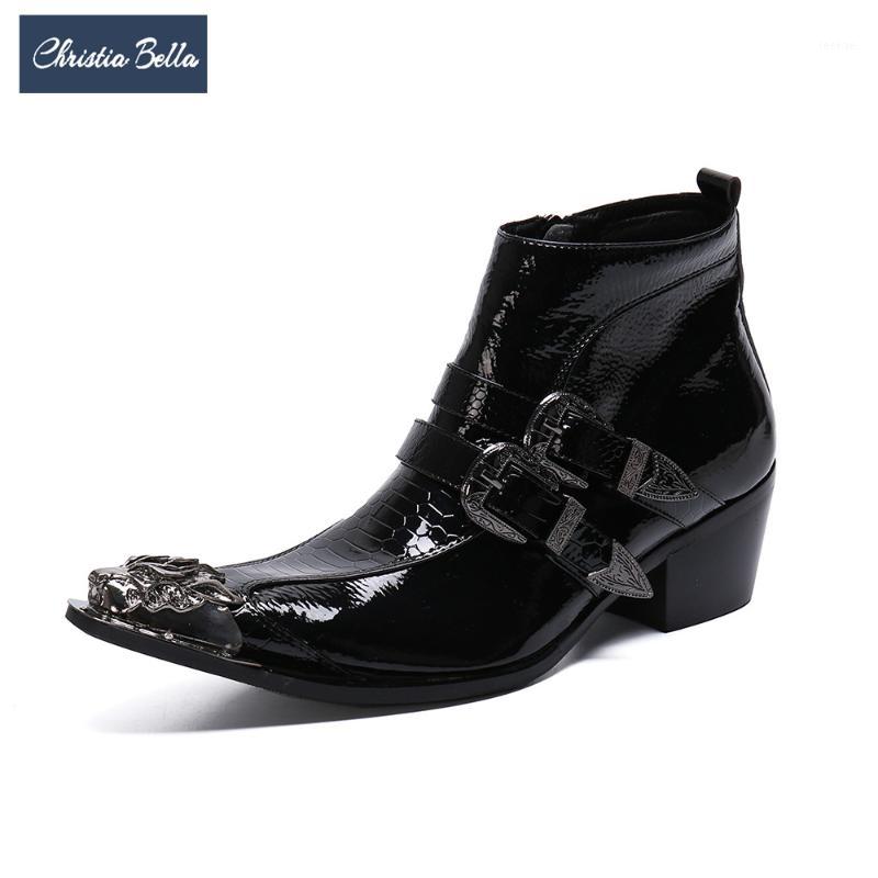 Christia Bella Men Zipper Ankle Boots Fashion Autumn Winter Real Leather Mid Heel Metal Pointed Toe Buckle Formal Boots1, Black
Christia Bella Men Zipper Ankle Boots Fashion Autumn Winter Real Leather Mid Heel Metal Pointed Toe Buckle Formal Boots1, Black