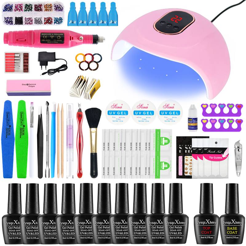 Nail Set 36W UV LED Lamp Dryer With Nail Gel Polish Kit Soak Off Manicure Set Gel Polish For Art Tools