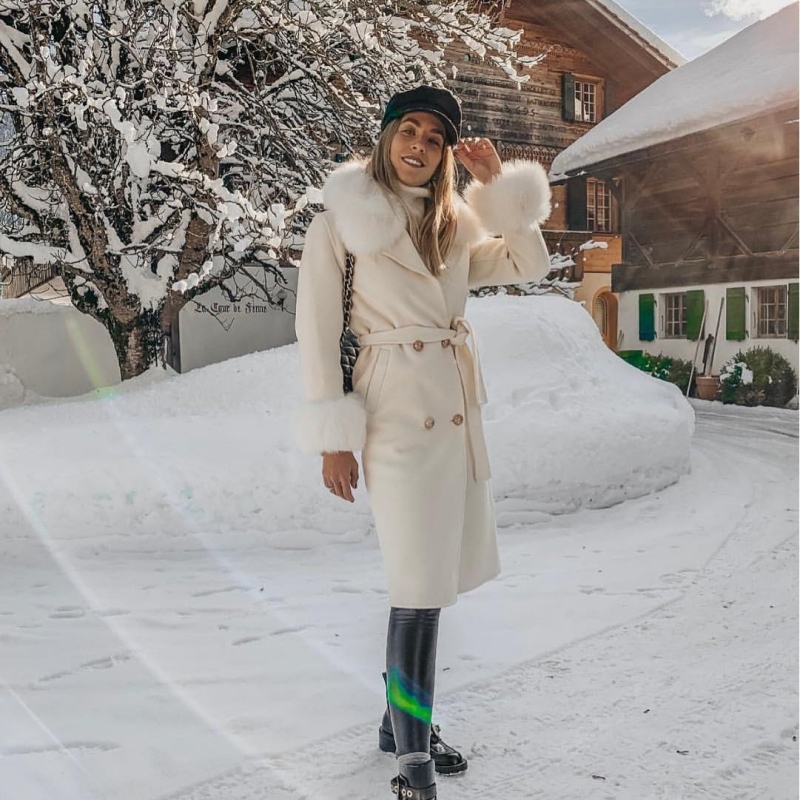 Fashions 2020 Winter of Elegant Luxury Royal Woolen Coats with Natural Hot Coarse Fox Fur Collar Female Coat 96is, White
Fashions 2020 Winter of Elegant Luxury Royal Woolen Coats with Natural Hot Coarse Fox Fur Collar Female Coat 96is, White