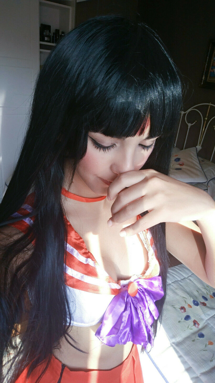 Cosplay Wig Black Long Straight Bangs Anime Hair Wigs