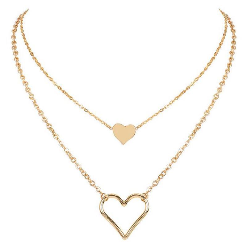 Chokers Double Layer Necklace Fashion Heart Shaped Pendant Retro Clavicle Chain Necklaces For Women Jewelry Bijoux
Chokers Double Layer Necklace Fashion Heart Shaped Pendant Retro Clavicle Chain Necklaces For Women Jewelry Bijoux