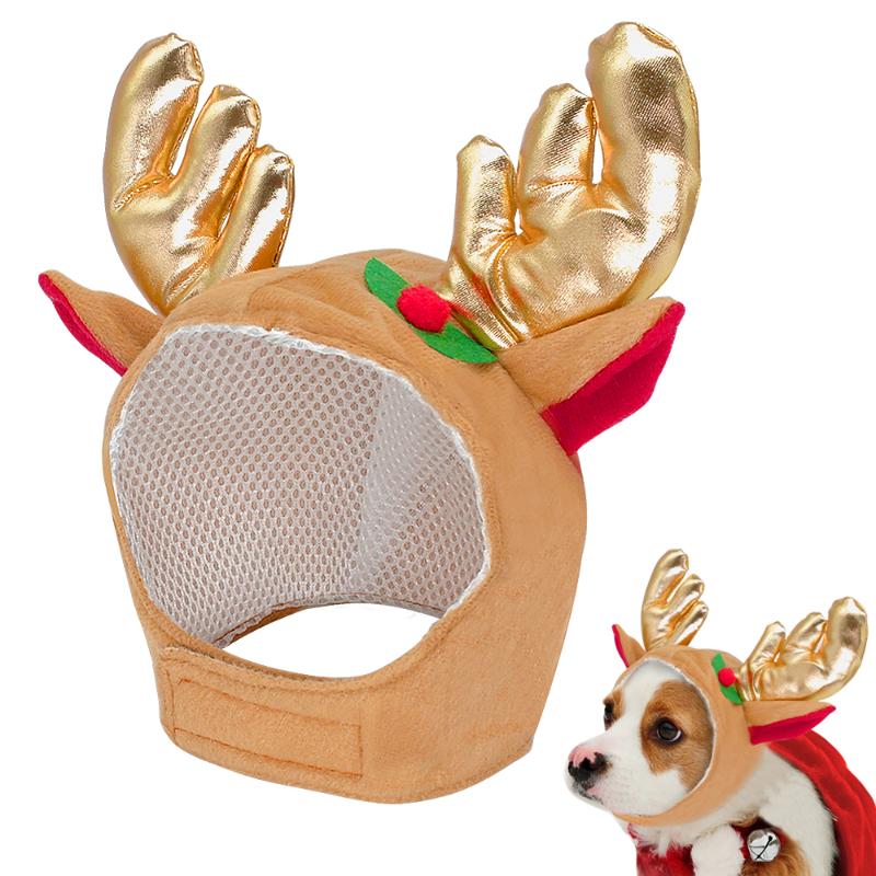 Dog Christmas Costume Hat Cap Pet Cat Xmas Decoration Cap Cute Reindeer Hats Pets Accessories Christmas Gift For Puppy, Brown 
Dog Christmas Costume Hat Cap Pet Cat Xmas Decoration Cap Cute Reindeer Hats Pets Accessories Christmas Gift For Puppy, Brown