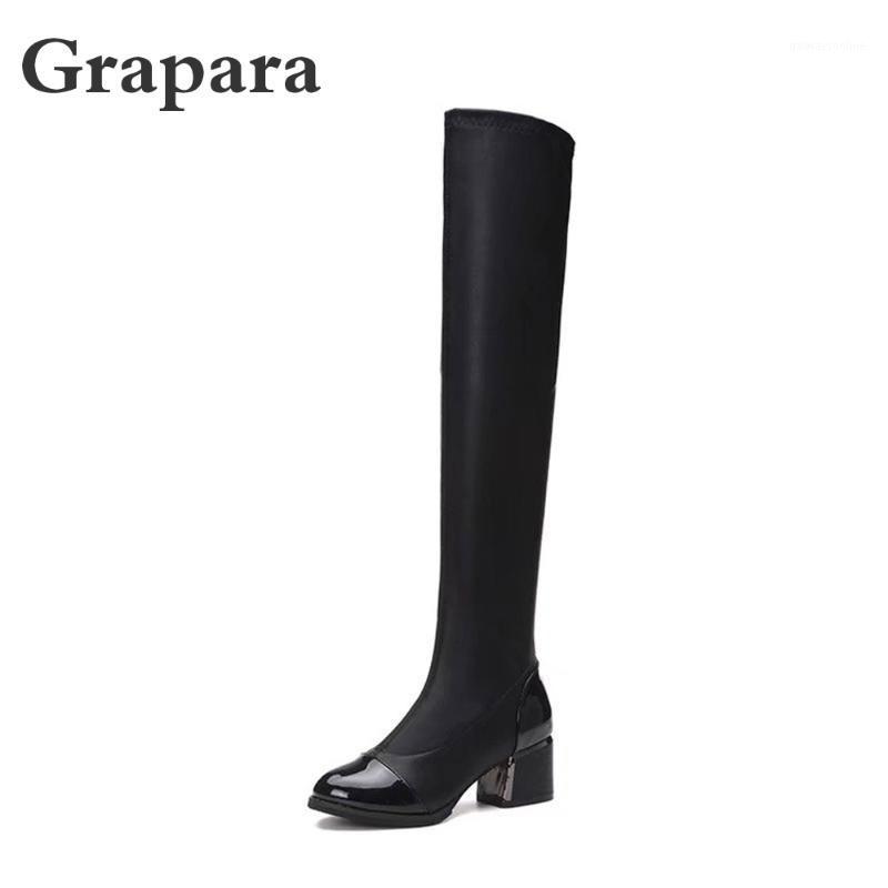 2020 New Winter Boots Women Shoes Woman Leather Square High Heels Over Knee Snow Boots Solid Slip on Thigh High Grapara1, Black
2020 New Winter Boots Women Shoes Woman Leather Square High Heels Over Knee Snow Boots Solid Slip on Thigh High Grapara1, Black