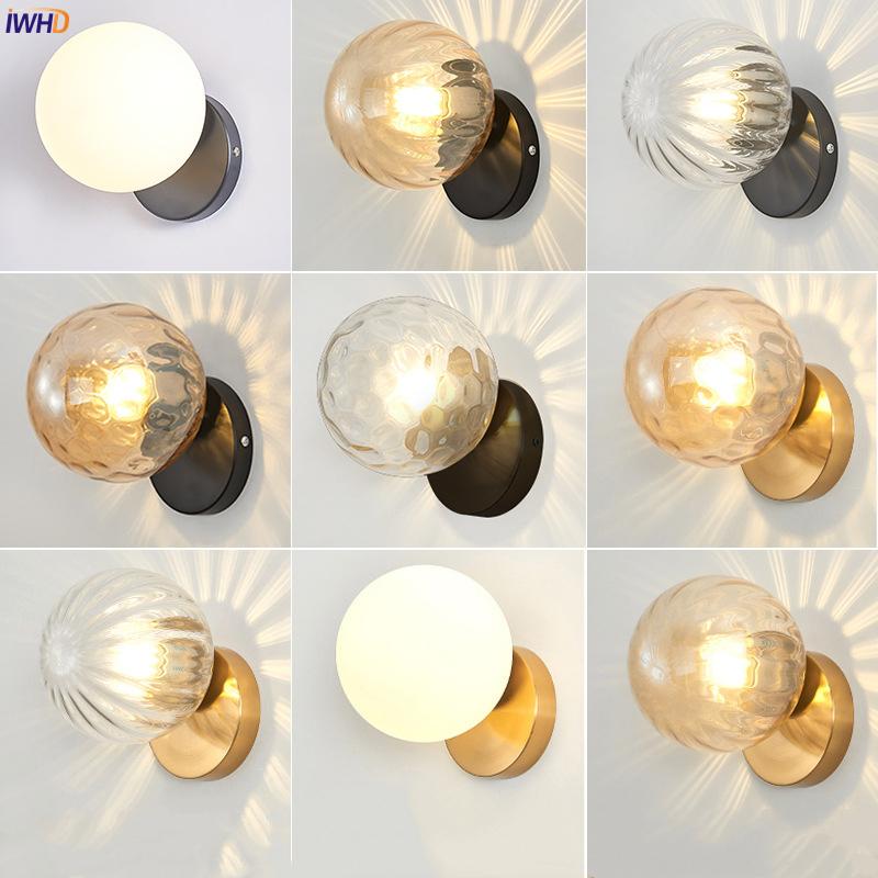 Concise Nordic LED Wall Lamp Glass Ball Bedside Light Modern Iron Gold/Black Sconce Fixture LED Lights For Wall Bedroom Aisle 
Concise Nordic LED Wall Lamp Glass Ball Bedside Light Modern Iron Gold/Black Sconce Fixture LED Lights For Wall Bedroom Aisle