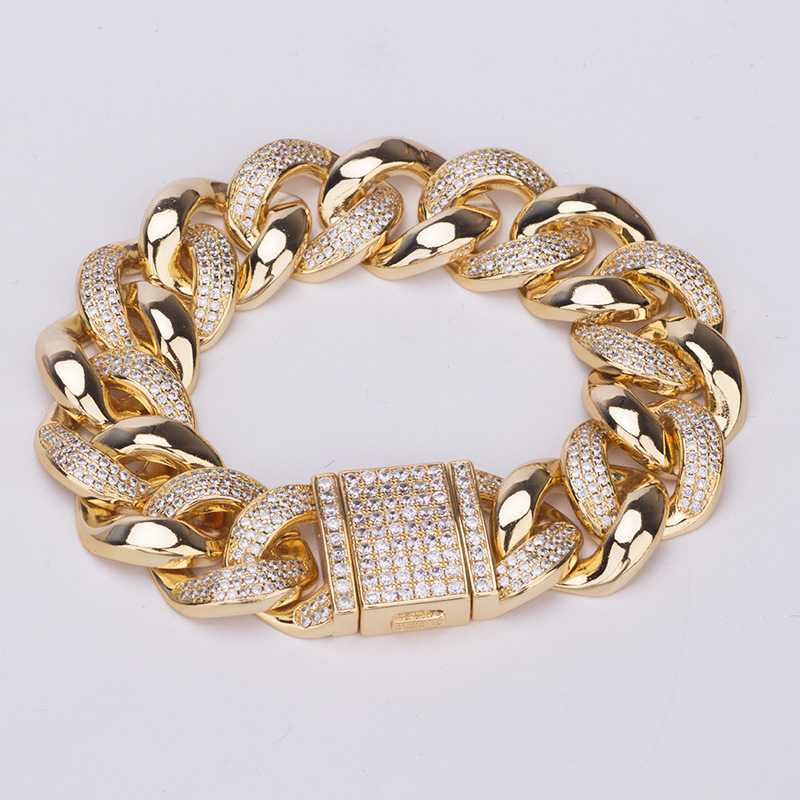 2020 euramerican diamond bracelet maihami 19mm wide cuban bracelet mens hip hop accessories hot selling fashion jewelry bangle necklace, Golden;silver
2020 euramerican diamond bracelet maihami 19mm wide cuban bracelet mens hip hop accessories hot selling fashion jewelry bangle necklace, Golden;silver