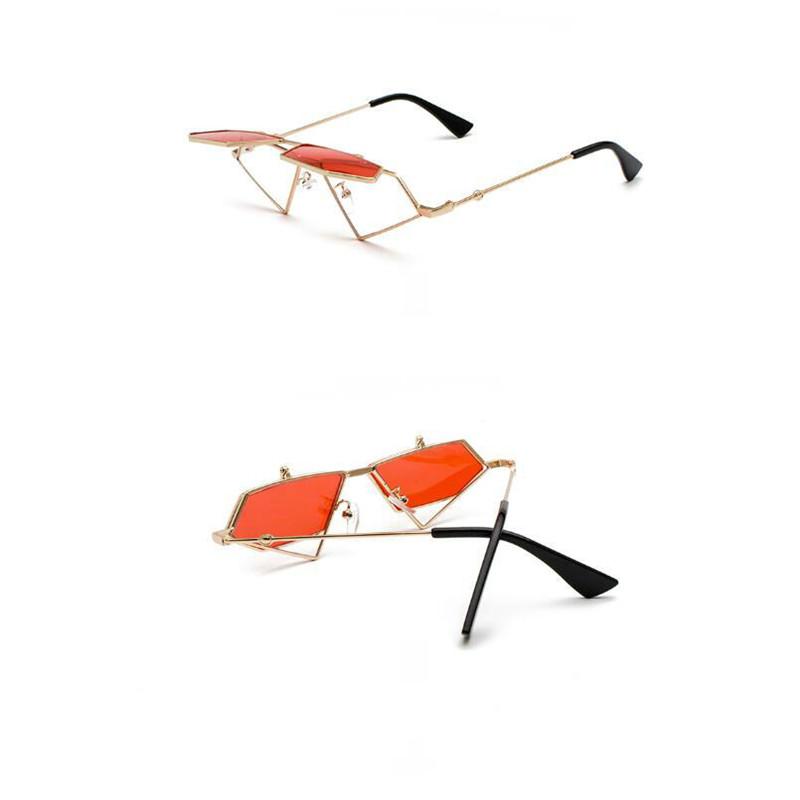 Sunglasses Zowensyh Fashion Ins Flip Sun Rack Ladies Hip Hop Retro Steam Punk Makes Fun Triangular Hollowedout Glasses