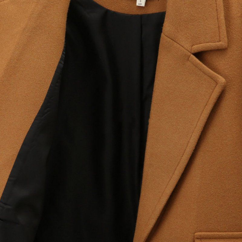 Autumn Winter Long Coat Women Casual Plus Size Slim Solid Soft Wool Blazers Jacket Female Elegant Loose Overisze Outwear 201216