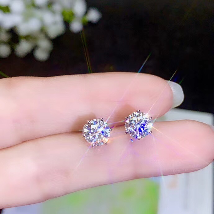 Moissanite Popular style recommendation lady ear nails 925 Sterling silver high hardness diamond substitutes LJ201016