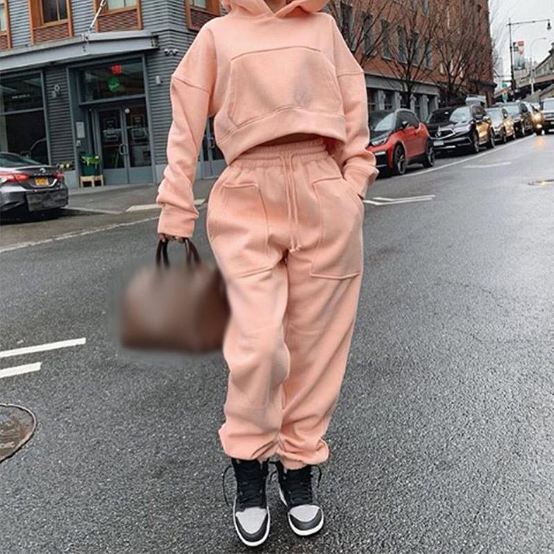 Spring Autumn Street Tracksuit Two Piece Set Women Hooded Solid Long Sleeve Pullover Crop Top And Pants Fashion Casual Suits, Apricot
Spring Autumn Street Tracksuit Two Piece Set Women Hooded Solid Long Sleeve Pullover Crop Top And Pants Fashion Casual Suits, Apricot