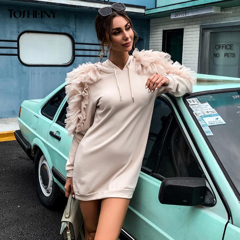 Tosheiny Autumn Winter Long Hoodies Ruffles Long Sleeve Pullover Solid Color Mesh Sweatshirt Casual Hooded Dress MM31641, White
Tosheiny Autumn Winter Long Hoodies Ruffles Long Sleeve Pullover Solid Color Mesh Sweatshirt Casual Hooded Dress MM31641, White