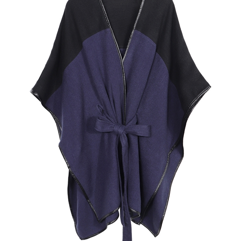 New Women Poncho Cape Open Front Cardigan Wrap Shawl Knitted Cashmere Sweater Coat Female Spring Autumn Capes 201214