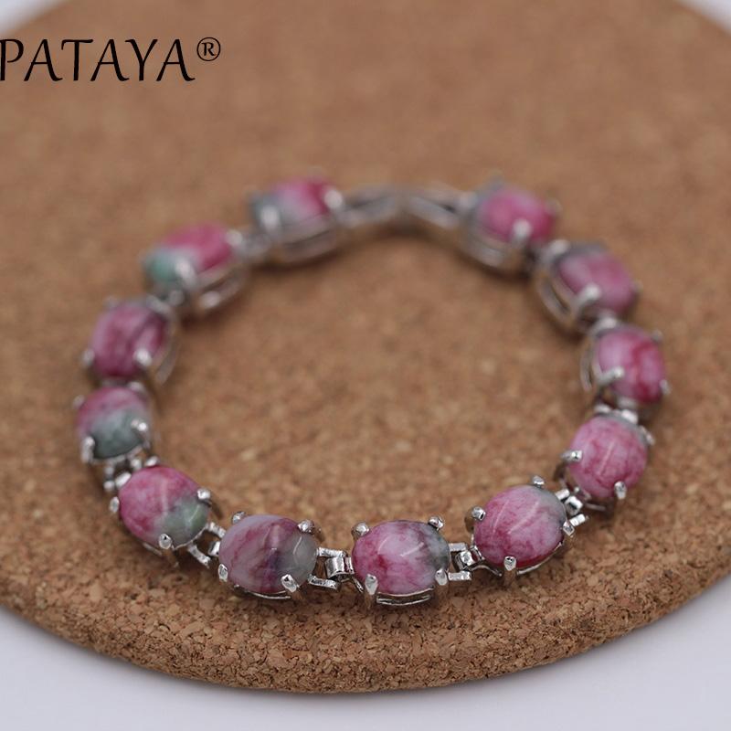 Link, Chain PATAYA Arrivals Women Wedding Oval Colorful Flower Stone Bracelets True White Gold Link RU Fine Jewelry 16cm
Link, Chain PATAYA Arrivals Women Wedding Oval Colorful Flower Stone Bracelets True White Gold Link RU Fine Jewelry 16cm
