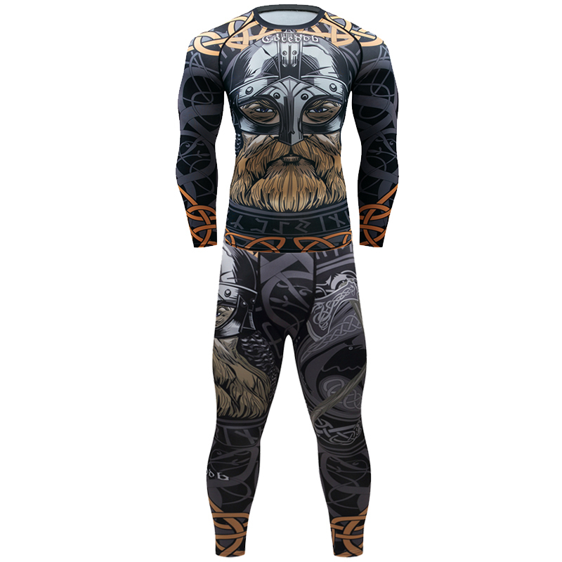 New pirates men compression t shirt Fashion 3D Game characters print Long sleeve Rashguard MMA Tops Cross Fitness Tights tshirt 201202