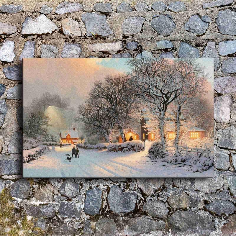Paintings Canvas Painting Wall Art 1 Piece Comfortable Vintage Winter Village Snow Scene Pictures For Living Room Prints Poster Home Decor
Paintings Canvas Painting Wall Art 1 Piece Comfortable Vintage Winter Village Snow Scene Pictures For Living Room Prints Poster Home Decor