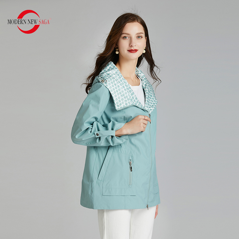 MODERN SAGA Women Jacket Hooded Spring Women Coat Fashion Women Jackets Autumn Casual Woman Jacket Zipper Russian Style 201023