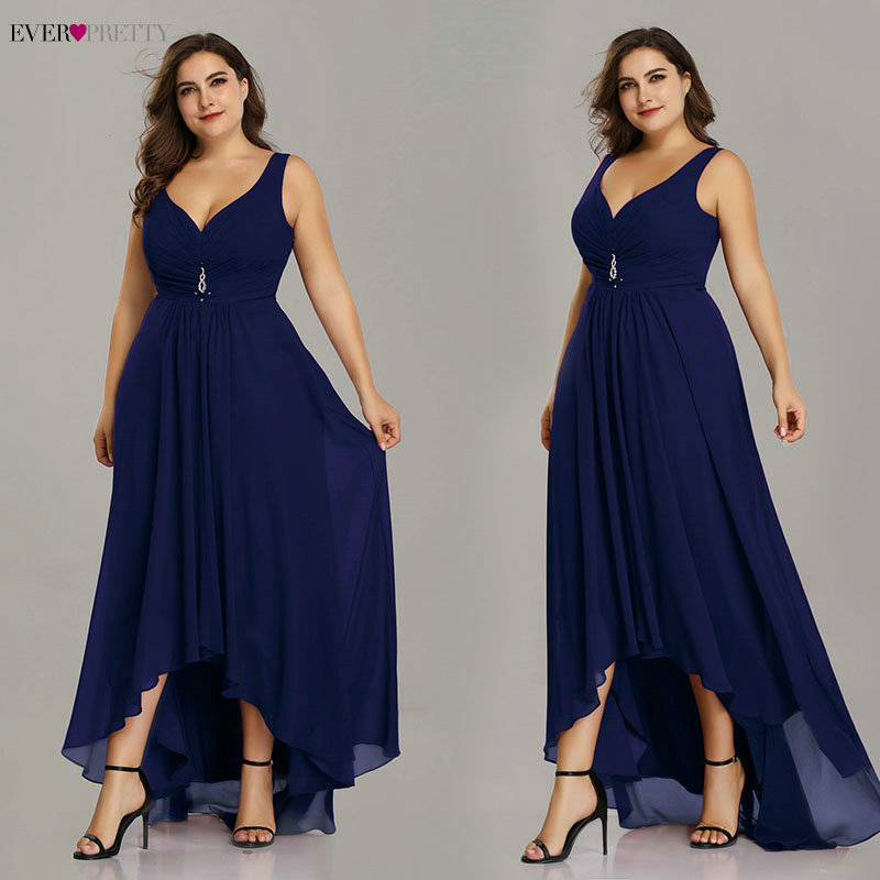 Plus Size Evening Dresses Long Elegant Burgundy Aline Sleeveless Crystal High Low Ever Pretty Special Occasion Dresses 201114