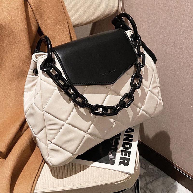 Lattice Large Ladies Chain Tote Bags 2021 New Quality PU Leather Women's Designer Handbags Women Fashion Shoulder Messenger Bags, Black
Lattice Large Ladies Chain Tote Bags 2021 New Quality PU Leather Women's Designer Handbags Women Fashion Shoulder Messenger Bags, Black