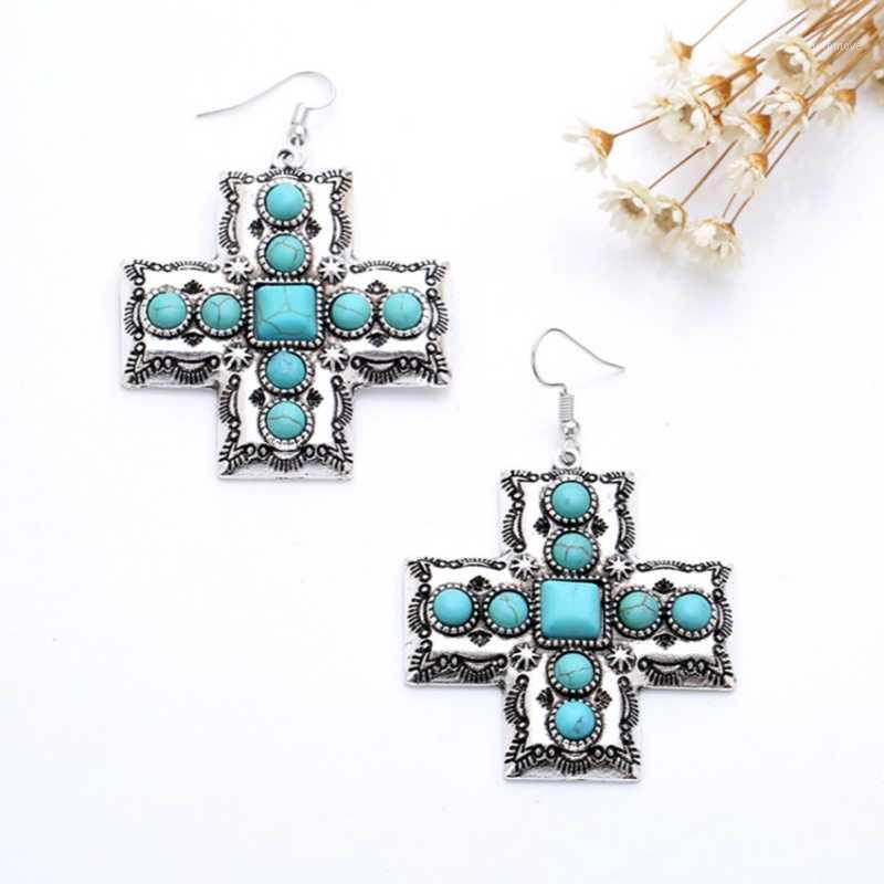 Popular Silver Plated Cross Green Turquoises Stone Drop Earrings for Women Charm Jewelry1
Popular Silver Plated Cross Green Turquoises Stone Drop Earrings for Women Charm Jewelry1
