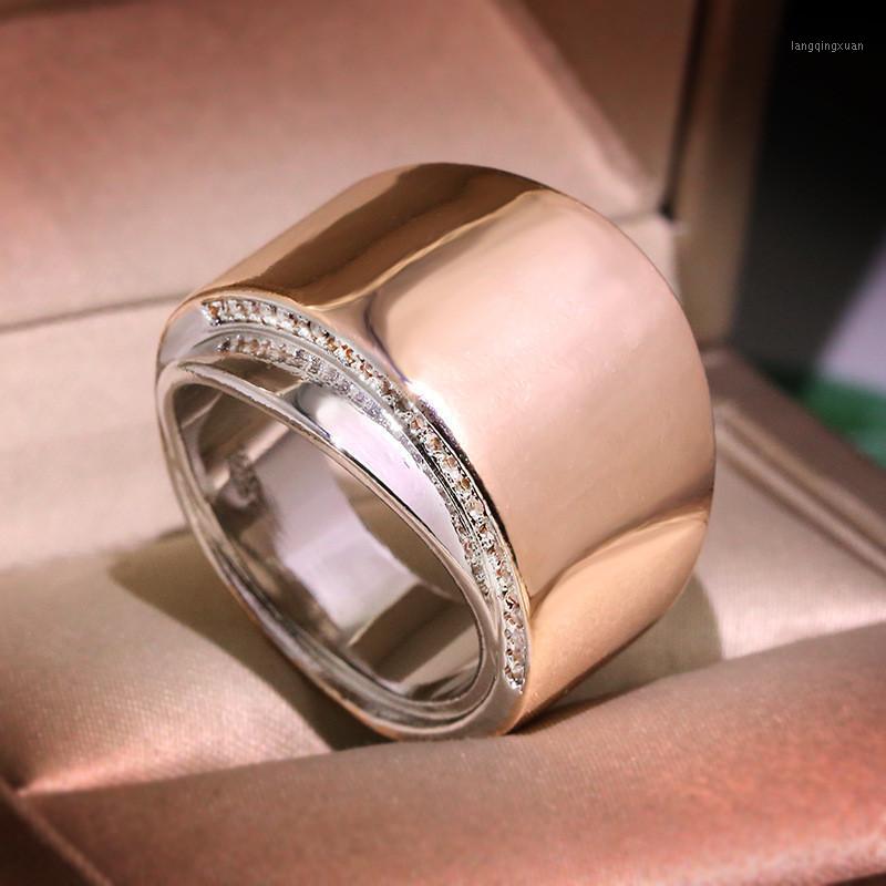 Wedding Rings Luxury Two Tone White/Rose Gold Geometric Ring Bands Wide Promise Engagement For Men Women Couple Jewelry Cz1
Wedding Rings Luxury Two Tone White/Rose Gold Geometric Ring Bands Wide Promise Engagement For Men Women Couple Jewelry Cz1