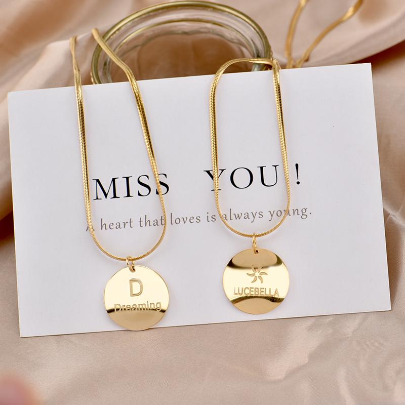 no fading Rivca Fashion gold Dreaming necklace Stainless Steel Women Jewelry charm chain Simple necklace Girlfriend gift
no fading Rivca Fashion gold Dreaming necklace Stainless Steel Women Jewelry charm chain Simple necklace Girlfriend gift