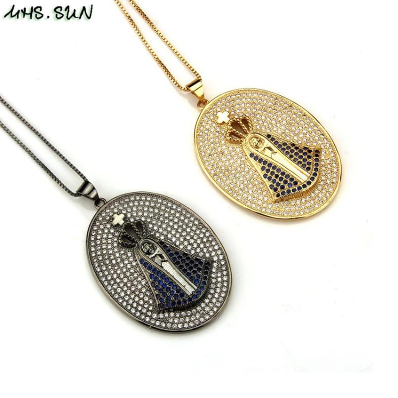 MHS.SUN South American style CZ Zircon Catholic Madonna Pendant & Necklace Black Gold Color Women Chain Necklace Party Gift 1PC
MHS.SUN South American style CZ Zircon Catholic Madonna Pendant & Necklace Black Gold Color Women Chain Necklace Party Gift 1PC