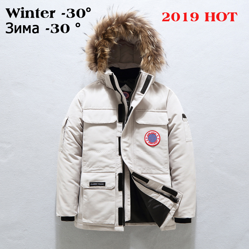 90%Down Jackets Men Winter Jacket Men Fashion Thick Warm Parkas Fur White Duck Down Coats Casual Man Waterproof Down Jackets 877 201104