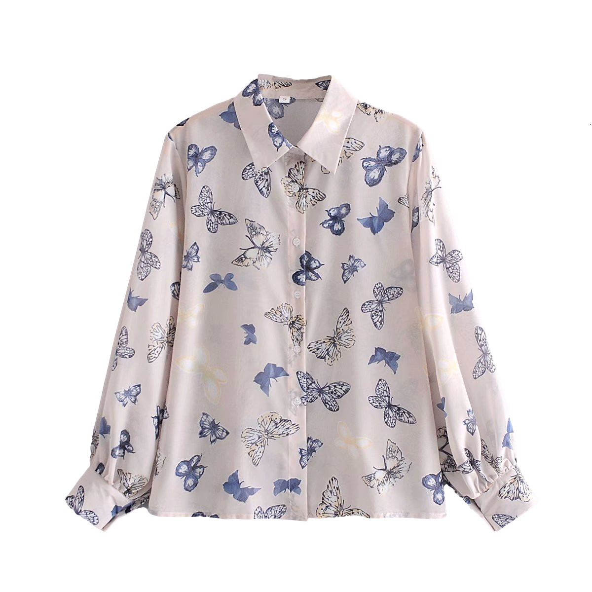 2021 New Streetwear Women Butterfly Print Shirts Fashion Ladies Turn Down Collar Tops Elegant Female Chic Chiffon Blouses Dakv, White 
2021 New Streetwear Women Butterfly Print Shirts Fashion Ladies Turn Down Collar Tops Elegant Female Chic Chiffon Blouses Dakv, White