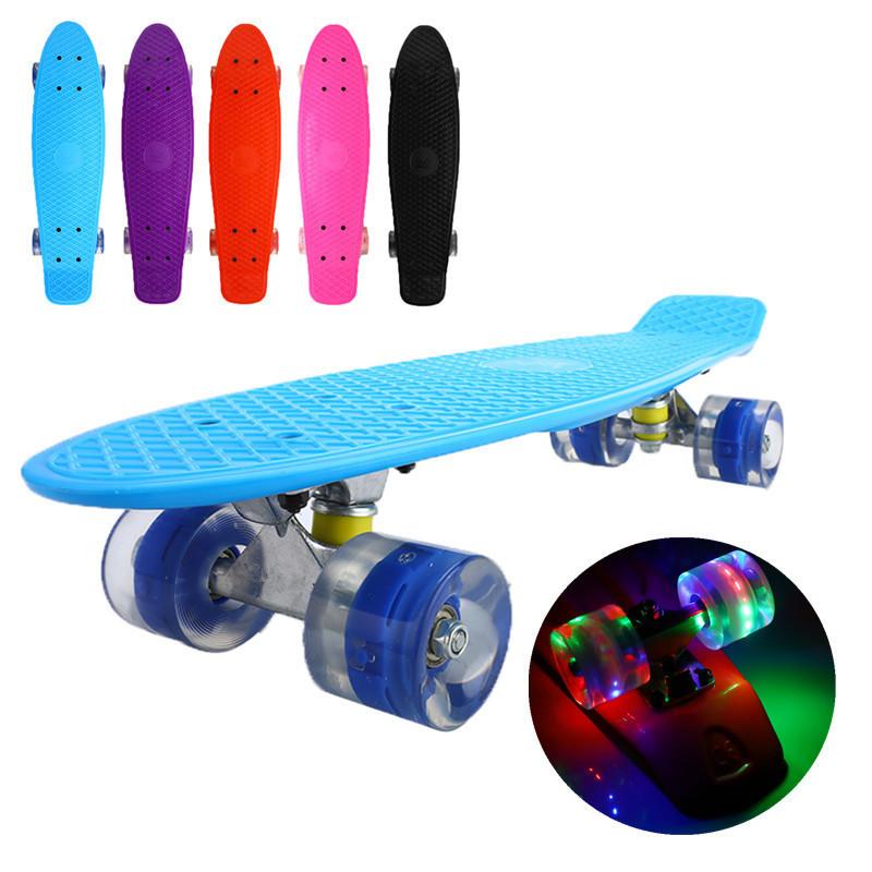 New 22 inch Skate Board Flashing Light Mini Cruiser Skateboard Longboard Adult Children Warped Road Skate Board Outdoor Sports, White
New 22 inch Skate Board Flashing Light Mini Cruiser Skateboard Longboard Adult Children Warped Road Skate Board Outdoor Sports, White