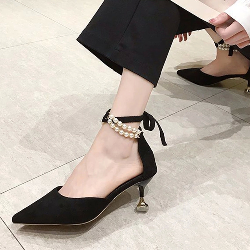 2020 Summer Shoes Women Sandals Cross-tied String Bead Ankle Strap Sandal Pointed Toe Pumps Pearl Dress Shoe zapatos mujer 8227N #6s1C, Black
2020 Summer Shoes Women Sandals Cross-tied String Bead Ankle Strap Sandal Pointed Toe Pumps Pearl Dress Shoe zapatos mujer 8227N #6s1C, Black