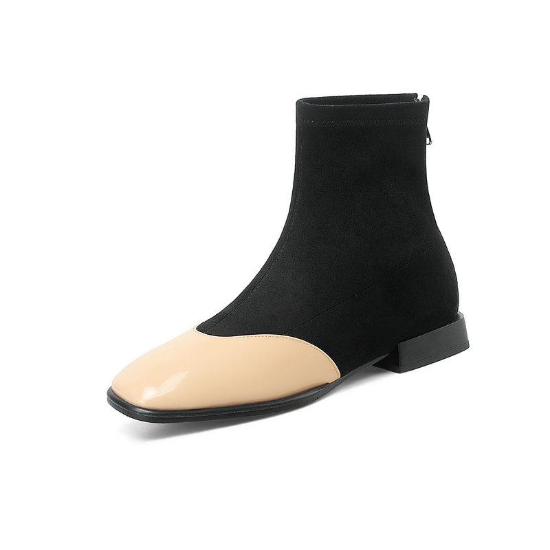 Patchwork genuine leather Ankle Boots Square low Heel Ladies Pumps square Toe Autumn Winter Women Shoes Size 34-43, Black
Patchwork genuine leather Ankle Boots Square low Heel Ladies Pumps square Toe Autumn Winter Women Shoes Size 34-43, Black