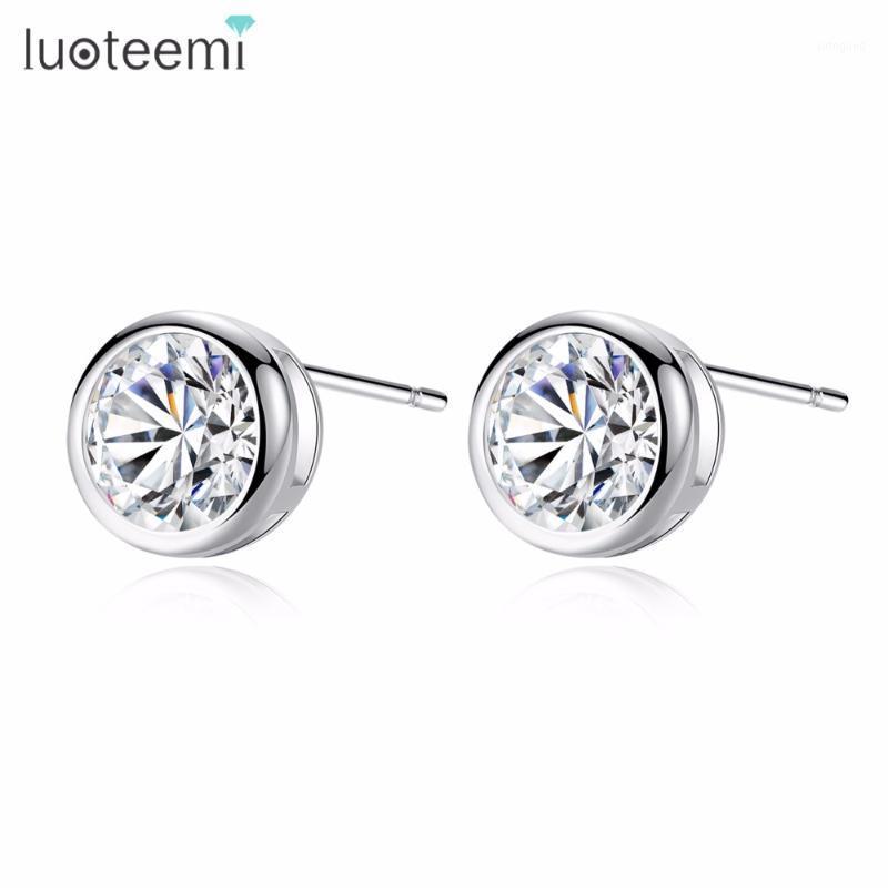 Stud LUOTEEMI Luxury Tiny Brilliant Round Shape Cut Cubic Zircon Earrings For Women White Gold Color Jewellery Brincos1
Stud LUOTEEMI Luxury Tiny Brilliant Round Shape Cut Cubic Zircon Earrings For Women White Gold Color Jewellery Brincos1