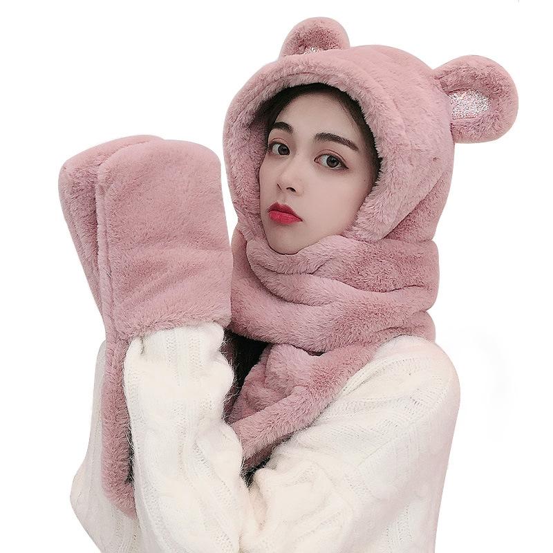3 In 1 Women Winter Warm Soft Thickening Hood Scarf Snood Pocket Hats Gloves Fashion Hooded Srarves Scarf Hat Glove 3 Piece Sets
3 In 1 Women Winter Warm Soft Thickening Hood Scarf Snood Pocket Hats Gloves Fashion Hooded Srarves Scarf Hat Glove 3 Piece Sets