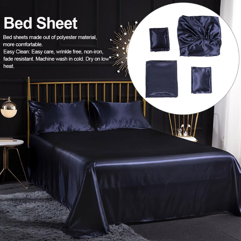4pcs With Pillowcase Fitted Cover Home Satin Sheets Set Solid Deep Pocket Hotel Silky Smooth Polyester Easy Clean Bedding, White
4pcs With Pillowcase Fitted Cover Home Satin Sheets Set Solid Deep Pocket Hotel Silky Smooth Polyester Easy Clean Bedding, White