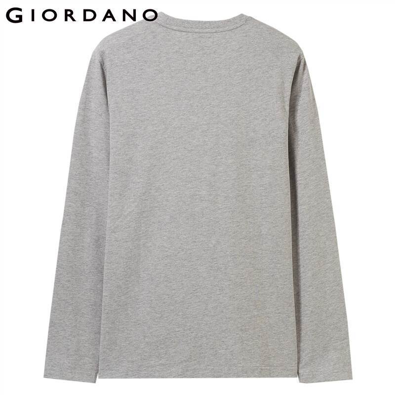 Giordano Men Tshirt Long Sleeve Tee Shirt Homme De Marque Solid T Shirt For Men 100% Cotton Camisetas Hombre Soft Men Clothes 201202