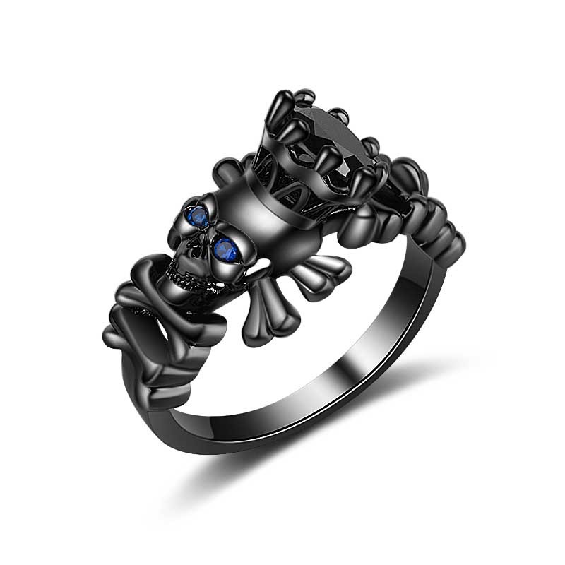 Skull ring punk hot style electroplating black gold zircon ring wild hot style ring fashion trend retro anniversary
Skull ring punk hot style electroplating black gold zircon ring wild hot style ring fashion trend retro anniversary