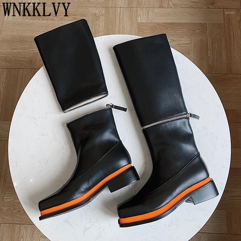 Removable zipper design knee high boots female square toe thick sole chunky mid heel knight botas 2020 Runway long boots women1, Black
Removable zipper design knee high boots female square toe thick sole chunky mid heel knight botas 2020 Runway long boots women1, Black