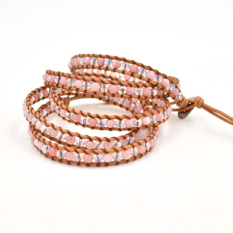 Retro 4mm Faceted Crystal Beaded Wrap Bracelet for Women Girls Romantic Pink Shell 5 Strands Boho Bracelets Femme Jewelry
Retro 4mm Faceted Crystal Beaded Wrap Bracelet for Women Girls Romantic Pink Shell 5 Strands Boho Bracelets Femme Jewelry