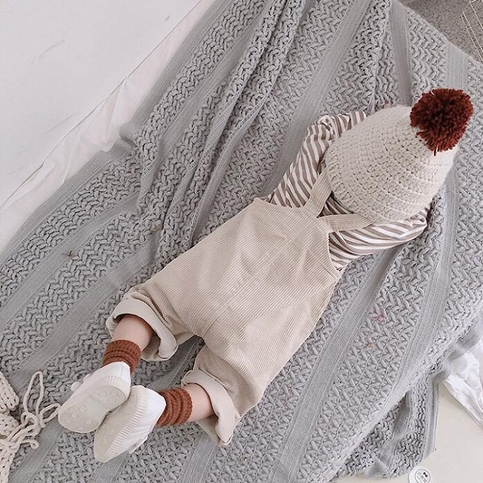 Spring Autumn Korean style baby boys girls fashion corduroy loose overalls infant kids casual all-match suspender trousers LJ201019