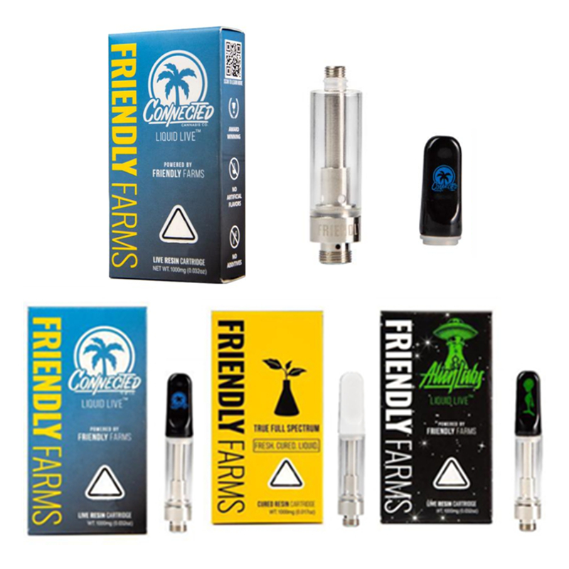 Friendly Farms Live Resin Vape Cartridges 0.8ml 1.0ml Atomizer With Packaging Alien Ceramic Coil Carts Thick Oil Vaporizer 510 E Cigarettes
Friendly Farms Live Resin Vape Cartridges 0.8ml 1.0ml Atomizer With Packaging Alien Ceramic Coil Carts Thick Oil Vaporizer 510 E Cigarettes