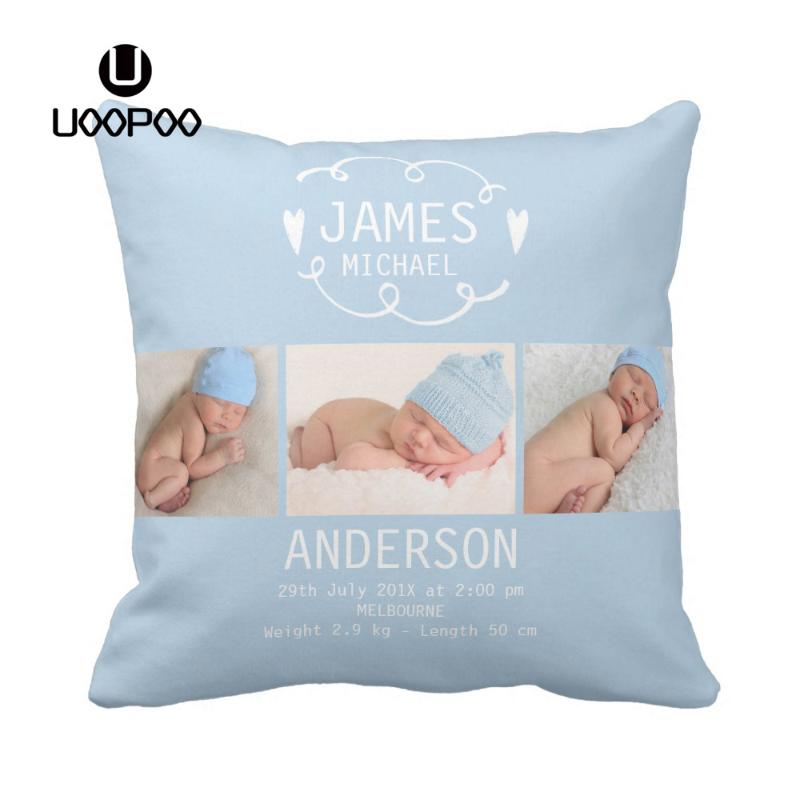 Custom Cushion Cover Baby Birth Photo Pillow Case Boy and Girl Blue Pink Cushion Cover Polyester Pillow For Children Room, Color1
Custom Cushion Cover Baby Birth Photo Pillow Case Boy and Girl Blue Pink Cushion Cover Polyester Pillow For Children Room, Color1