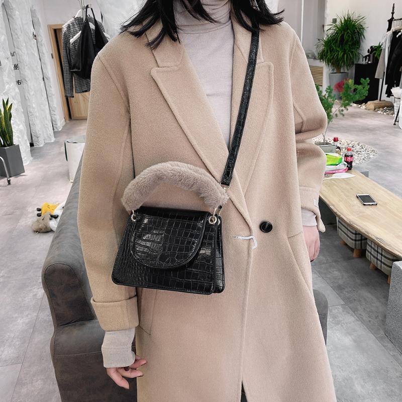 PU Leather Crossbody Bags Simple Solid Color Summer Retro Plush Handle Tote Simple Totes for Women 2020 Trend, Black
PU Leather Crossbody Bags Simple Solid Color Summer Retro Plush Handle Tote Simple Totes for Women 2020 Trend, Black