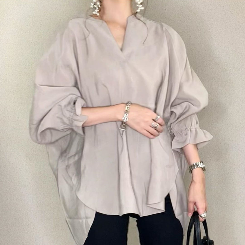 2021 New Korea Japan Loose Flare Sleeve Long Shirts Blouse Elegant Office Lady Work Tops Lace Up Blousa VWQ2, Khaki
2021 New Korea Japan Loose Flare Sleeve Long Shirts Blouse Elegant Office Lady Work Tops Lace Up Blousa VWQ2, Khaki