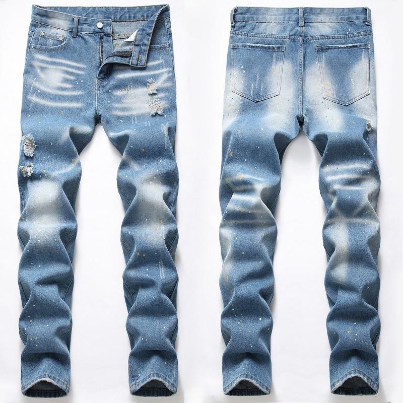 Men's Jeans Denim Men Ripped Elastic Retro Blue Casual Trousers Long Cotton High Quality Slim Fit Skinny Hip Hop Jean Pants, Light blue
Men's Jeans Denim Men Ripped Elastic Retro Blue Casual Trousers Long Cotton High Quality Slim Fit Skinny Hip Hop Jean Pants, Light blue