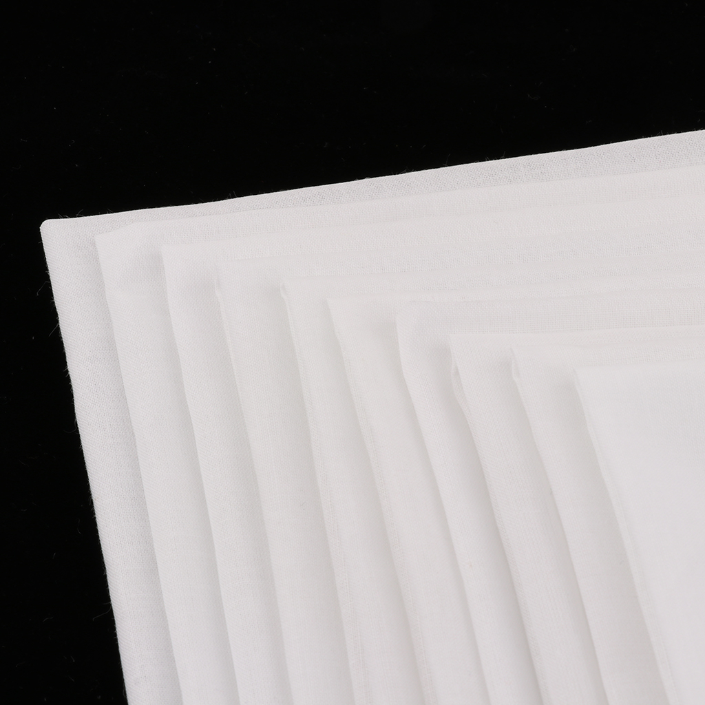 10pcs Mens White Handkerchiefs 100% Cotton Super Soft Washable Hanky Chest Towel Pocket Square 28 x 28c