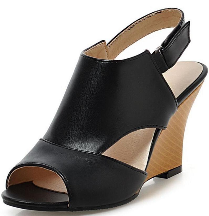 Ladies Summer Peep Toe Shoes Zapatos Mujer Woman Wedge Pure Color Sling Back Women Sandals Girl Platform Pumps Chaussure F181666, Black
Ladies Summer Peep Toe Shoes Zapatos Mujer Woman Wedge Pure Color Sling Back Women Sandals Girl Platform Pumps Chaussure F181666, Black